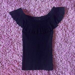 White House Black Market Black Ribbed Top
